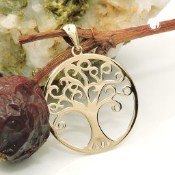 pendant tree of life polished 9k gold