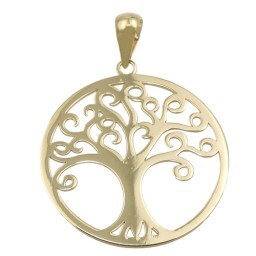 pendant tree of life polished 9k gold