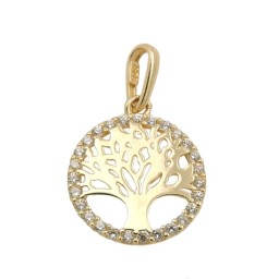 pendant tree of life polished 9k gold