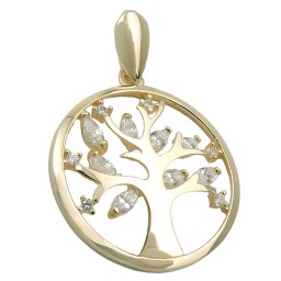 pendant tree of life polished 9k gold