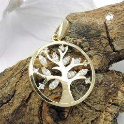 pendant tree of life polished 9k gold