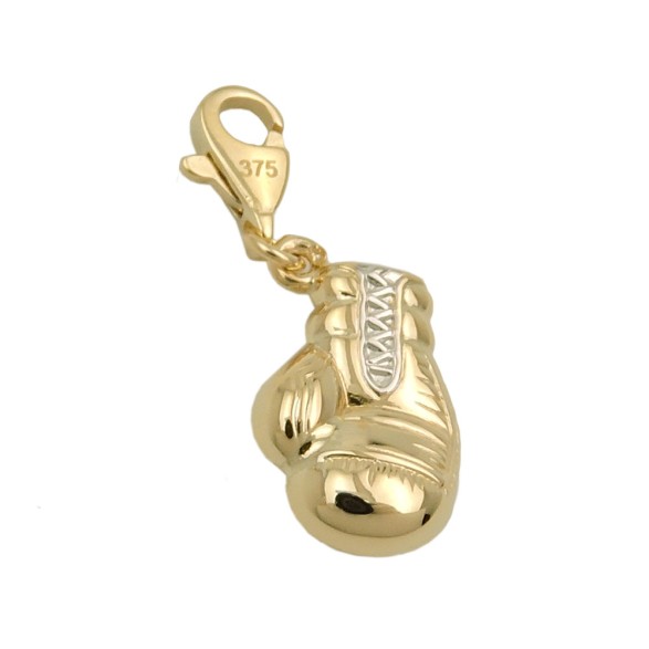 pendant charm box glove bicolor 9k gold