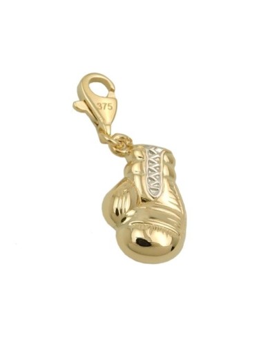 pendant charm box glove bicolor 9k gold