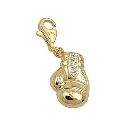 pendant charm box glove bicolor 9k gold