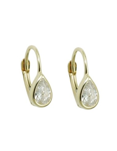 leverback earrings drop white 9k gold