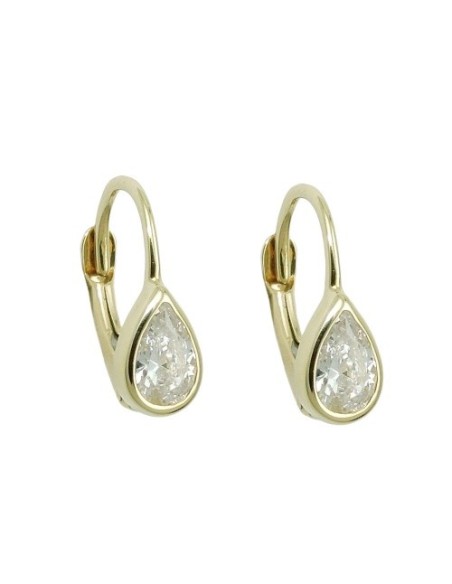leverback earrings drop white 9k gold