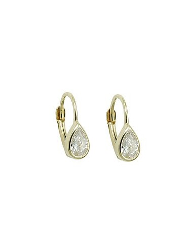 leverback earrings drop white 9k gold