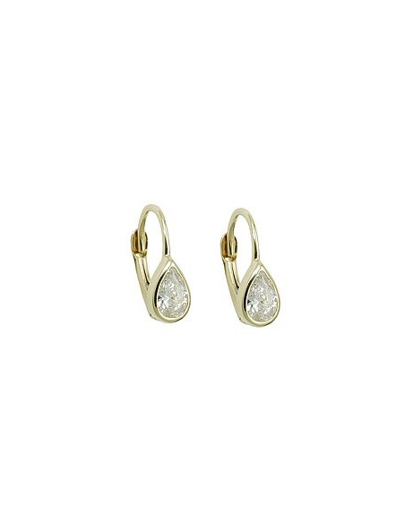 leverback earrings drop white 9k gold