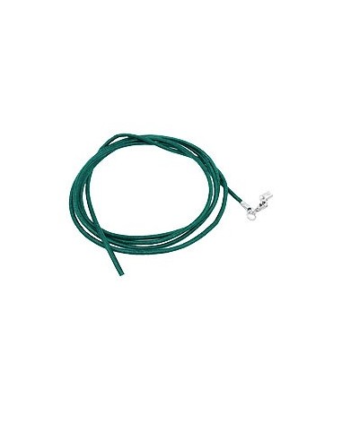 leather strap round cord cowhide 2mm turquoise colored with 1x clasp silver colored ca. 1m