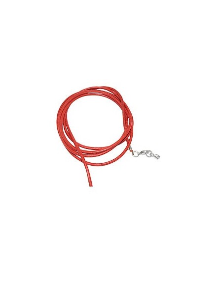 leather strap round cord cowhide 2mm orange colored with 1x clasp silver colored ca. 1m