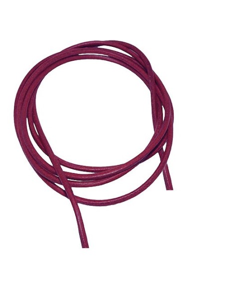 leather strap round cord cowhide 2mm fuchsia berry colored ca. 1m