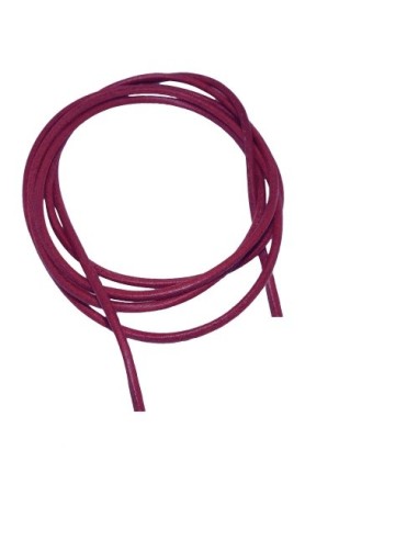 leather strap round cord cowhide 2mm fuchsia berry colored ca. 1m