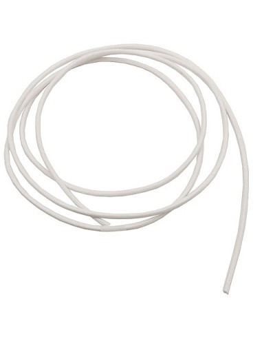 leather strap round cord cowhide 2mm white colored ca. 1m