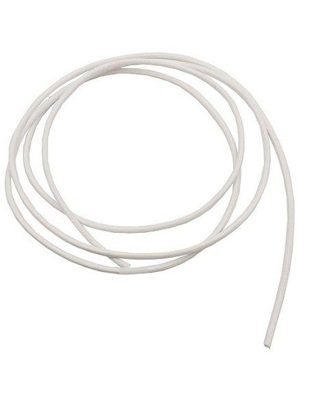 leather strap round cord cowhide 2mm white colored ca. 1m