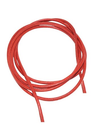 leather strap round cord cowhide 2mm orange colored ca. 1m