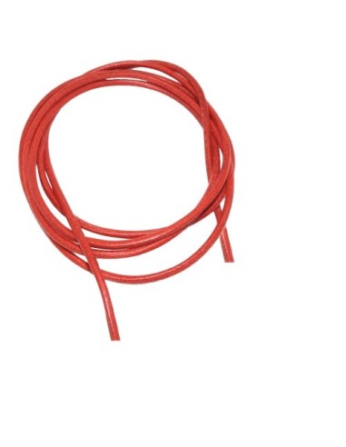 leather strap round cord cowhide 2mm orange colored ca. 1m