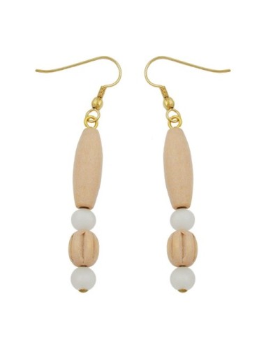 leverback earrings wooden bright