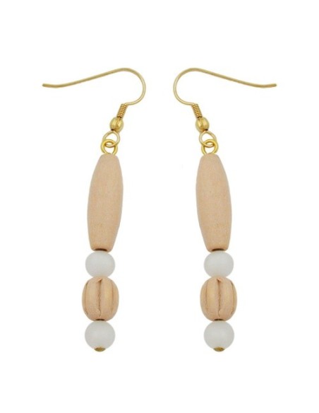 leverback earrings wooden bright