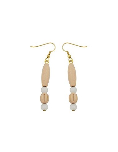 leverback earrings wooden bright