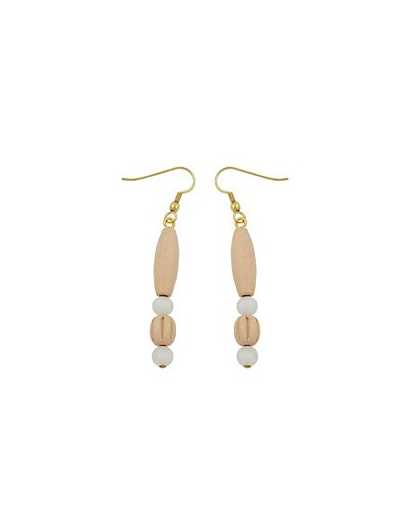 leverback earrings wooden bright