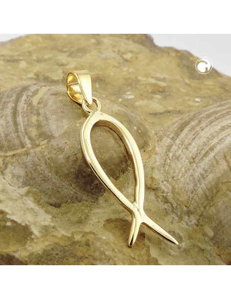 pendant jesus-sign fish glossy 9k gold
