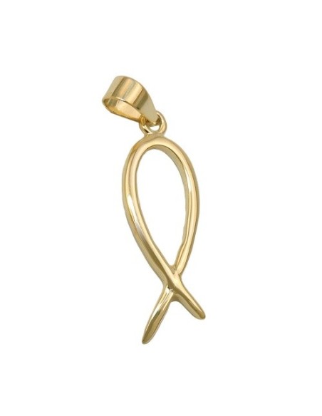 pendant jesus-sign fish glossy 9k gold