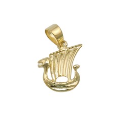 pendant little viking ship 9k gold