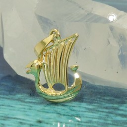 pendant little viking ship 9k gold