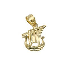 pendant little viking ship 9k gold