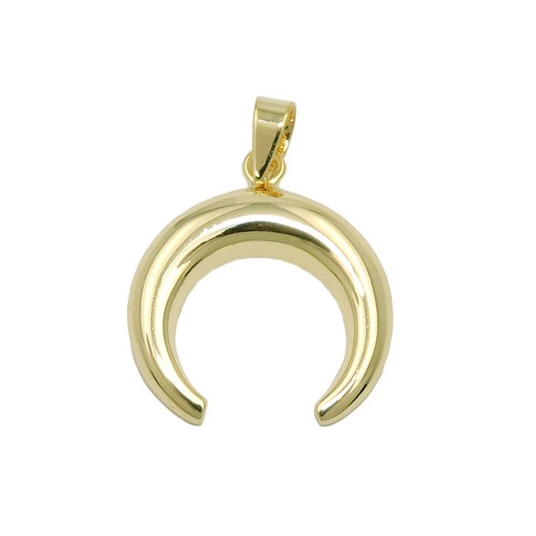 pendant crescent moon convex 9k gold