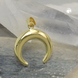 pendant crescent moon convex 9k gold