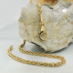 bracelet wheat chain 19cm 9k gold