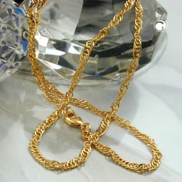 necklace 55cm singapore chain gold plat.