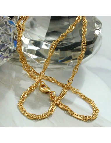 necklace 42cm singapore chain gold plat.
