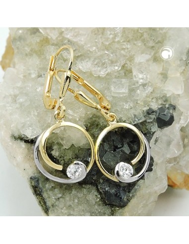 leverback earrings zirconia 9k gold