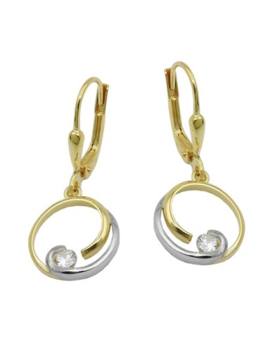 leverback earrings zirconia 9k gold