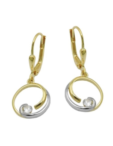 leverback earrings zirconia 9k gold