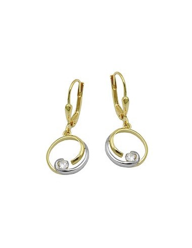 leverback earrings zirconia 9k gold