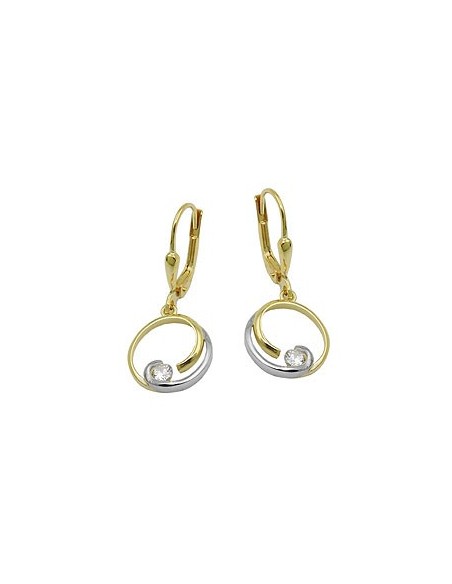 leverback earrings zirconia 9k gold