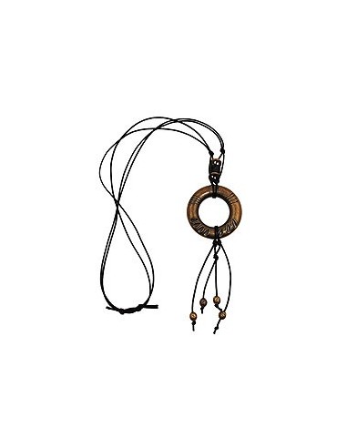 necklace antique brass ring black cord