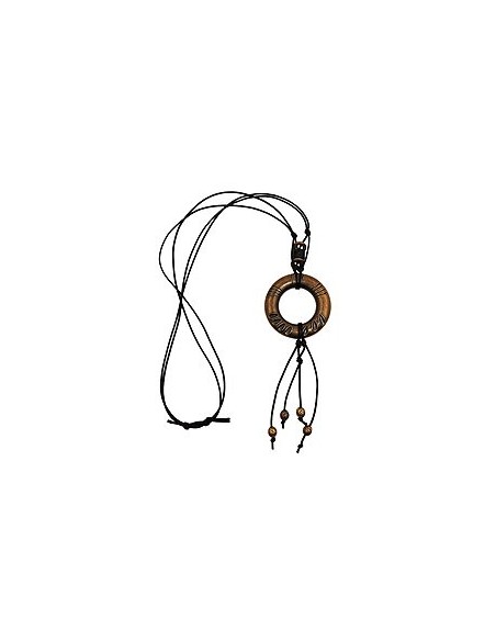 necklace antique brass ring black cord
