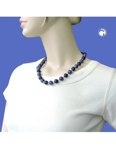 necklace beads blue black