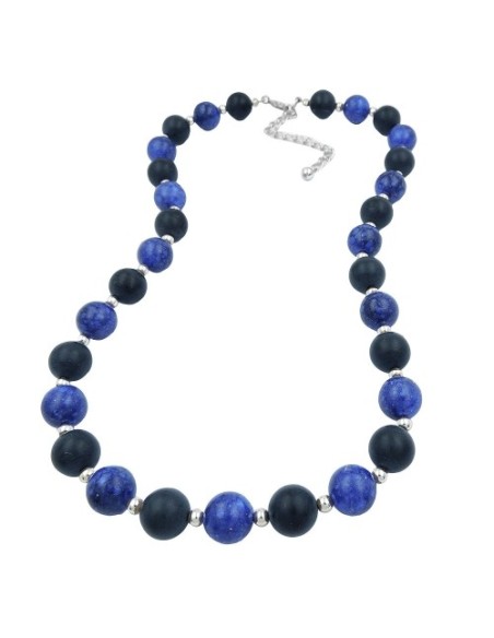 necklace beads blue black