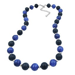 necklace beads blue black