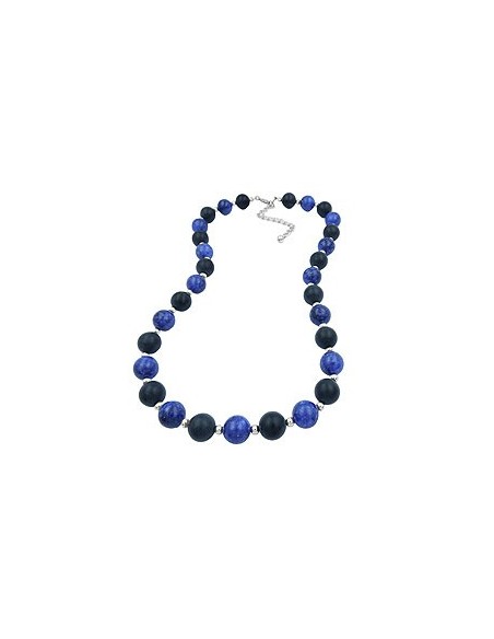 necklace beads blue black