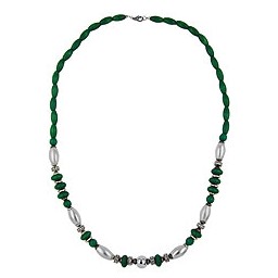 necklace wood green chrome matte