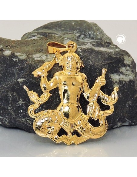 zodiac pendant aquarius gold plated