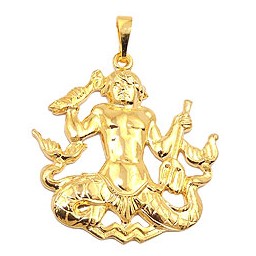 zodiac pendant aquarius gold plated