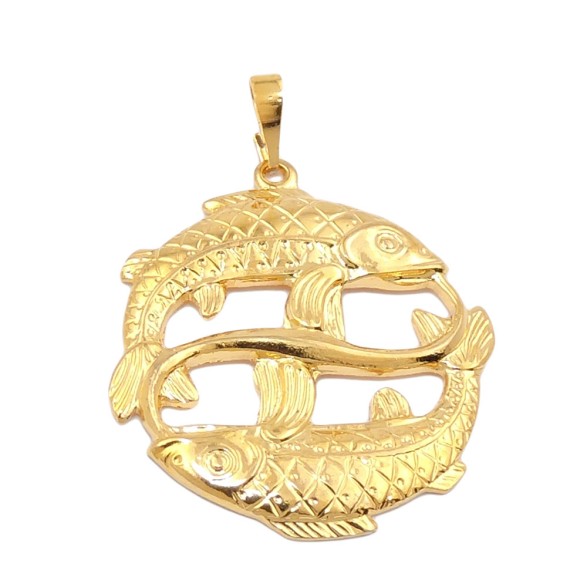 zodiac pendant pisces gold plated