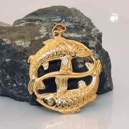 zodiac pendant pisces gold plated